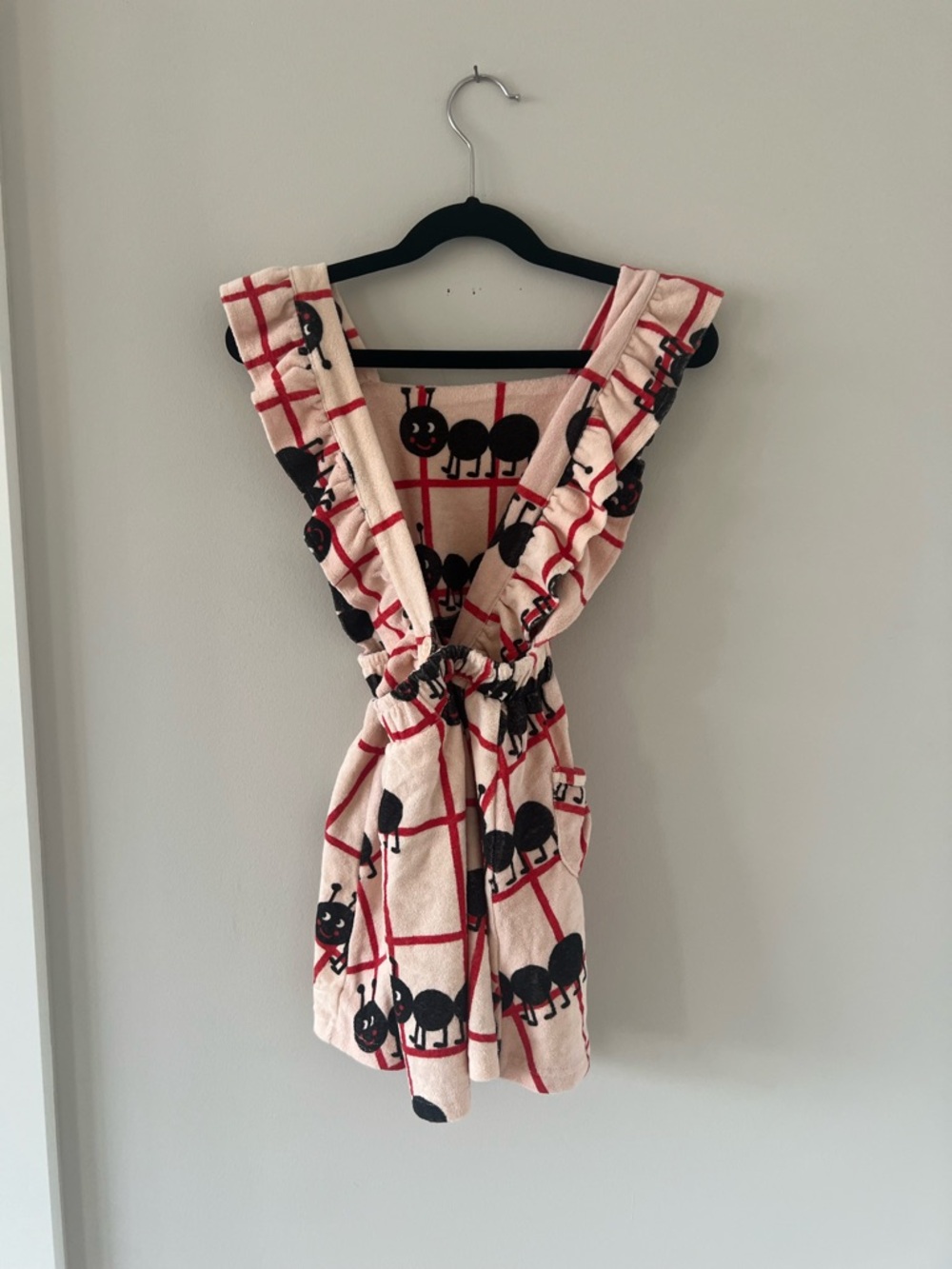 HUGO LOVES TIKI Terry Cloth Dress - Pink Grid Ants - Picture 3 of 5